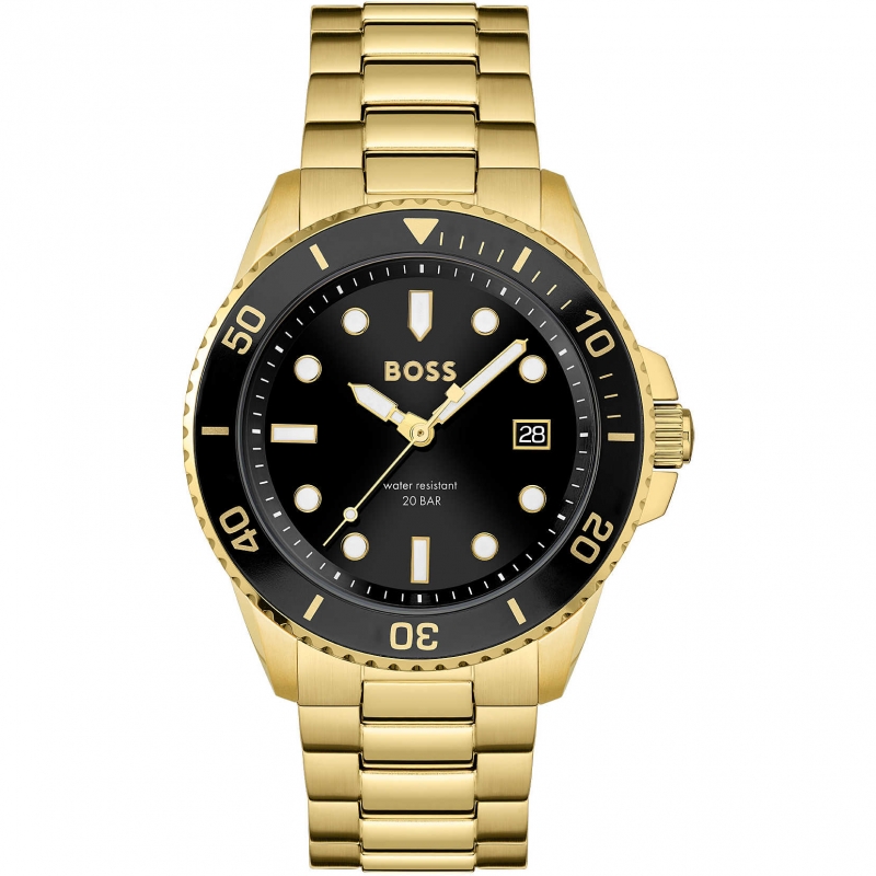 Hugo boss men's silver and gold watch deals