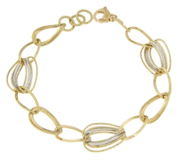 Weiß-Gelb-Gold Damenarmband GL100629