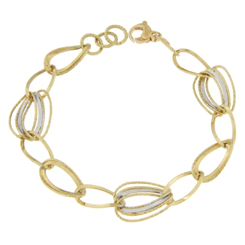 Weiß-Gelb-Gold Damenarmband GL100629