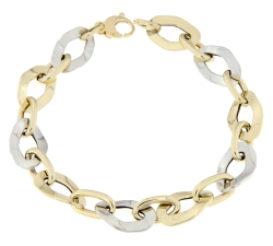 Weiß-Gelb-Gold Damenarmband GL100630