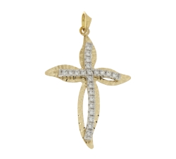 Croce Donna Oro Giallo Bianco GL100633