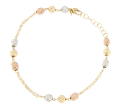 Rose Weiß Gelbgold Damen Armband GL100670