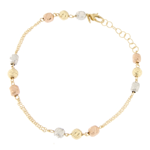 Rose Weiß Gelbgold Damen Armband GL100670