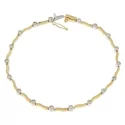 Women&#39;s Tennis Bracelet Yellow Gold White Diamonds GL100698