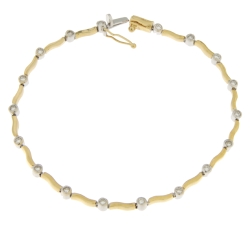 Women&#39;s Tennis Bracelet Yellow Gold White Diamonds GL100698