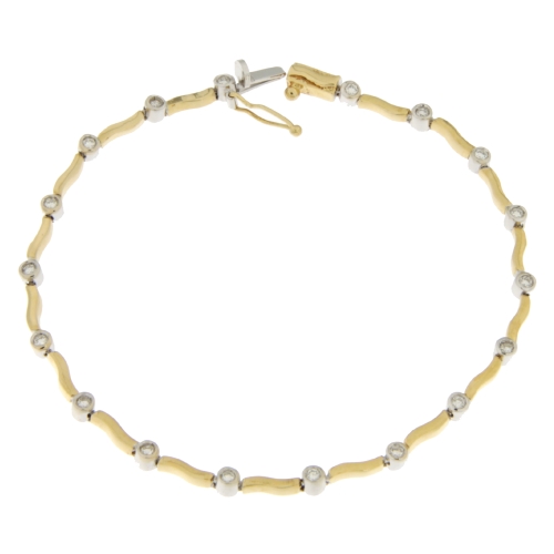 Bracciale Tennis Donna Oro Giallo Bianco Diamanti GL100698