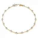 Women&#39;s Tennis Bracelet Yellow Gold White Diamonds GL100699