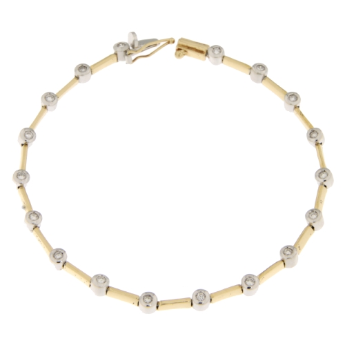 Bracciale Tennis Donna Oro Giallo Bianco Diamanti GL100699