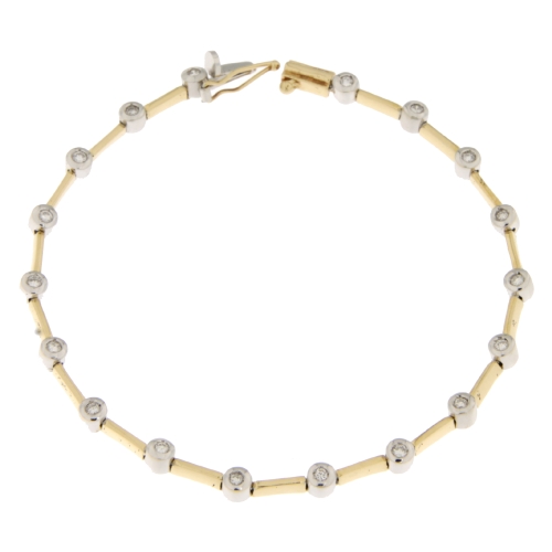 Women&#39;s Tennis Bracelet Yellow Gold White Diamonds GL100699