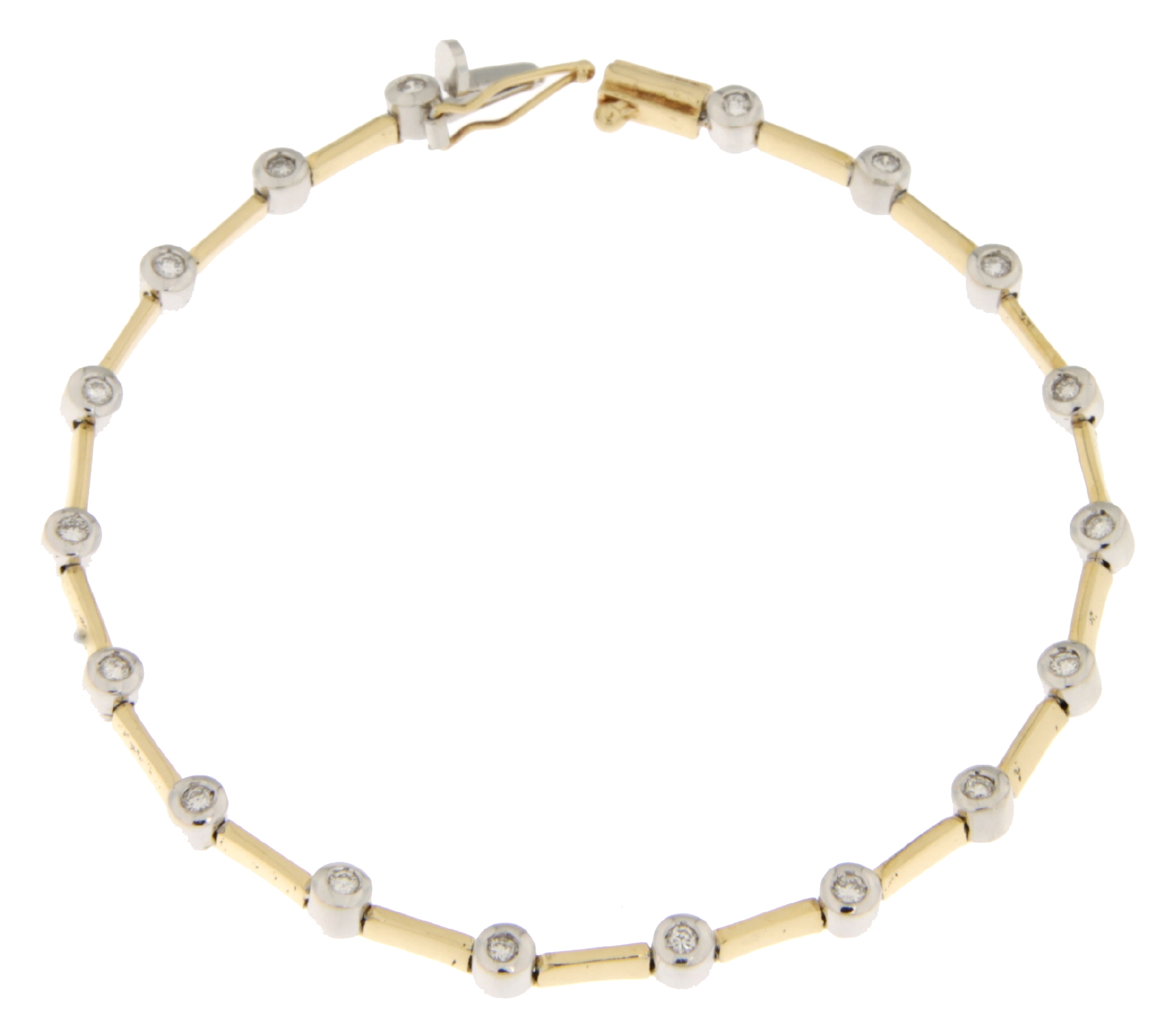 Citerna Bracciale A Catena In Oro Giallo 9K - Lunghezza 19 Cm, Chiusura A Moschettone, Gioiello Donna