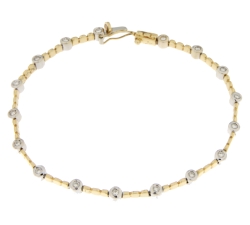 Bracciale Tennis Donna Oro Giallo Bianco Diamanti GL100700