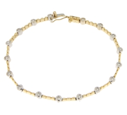 Bracciale Tennis Donna Oro Giallo Bianco Diamanti GL100700