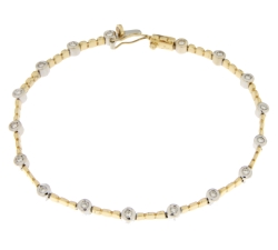 Women&#39;s Tennis Bracelet Yellow Gold White Diamonds GL100700