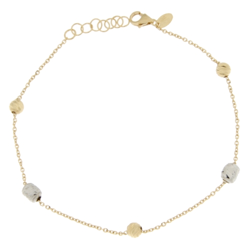 CARISSIMA Bracciale Oro Giallo 9 Carati - Maglie A Sfera, 19 Cm, Eleganza Italiana