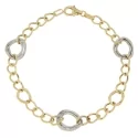 Weiß-Gelb-Gold Damenarmband GL100719