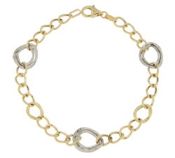 Weiß-Gelb-Gold Damenarmband GL100719