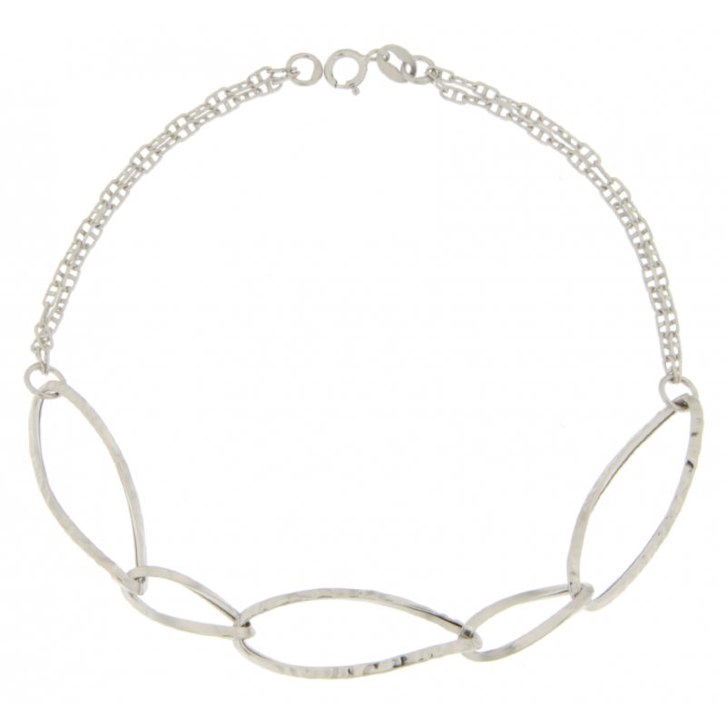 Citerna Bracciale A Catena In Oro Giallo 9K - Lunghezza 19 Cm, Chiusura A Moschettone, Gioiello Donna