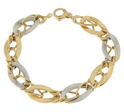Weiß-Gelb-Gold Damenarmband GL100735