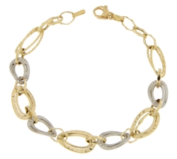 Weiß-Gelb-Gold Damenarmband GL100739