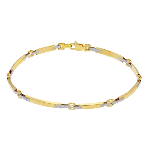 Bracciale Uomo Oro Giallo Bianco GL-SON174895