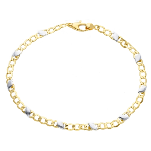 White Yellow Gold Men&#39;s Bracelet GL-SONMSF132GB21