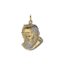 Medaglia Padre Pio Oro Giallo Bianco GL100743