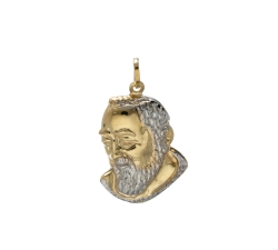 Medaglia Padre Pio Oro Giallo Bianco GL100743