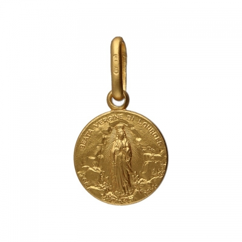 Medaglia Madonna di Lourdes Oro Giallo GL100746