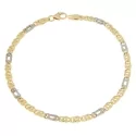 Herrenarmband Weiß-Gelbgold GL100749