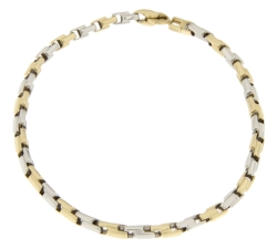 White Yellow Gold Men&#39;s Bracelet GL100751