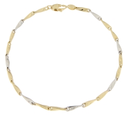 Herrenarmband Weiß-Gelbgold GL100752