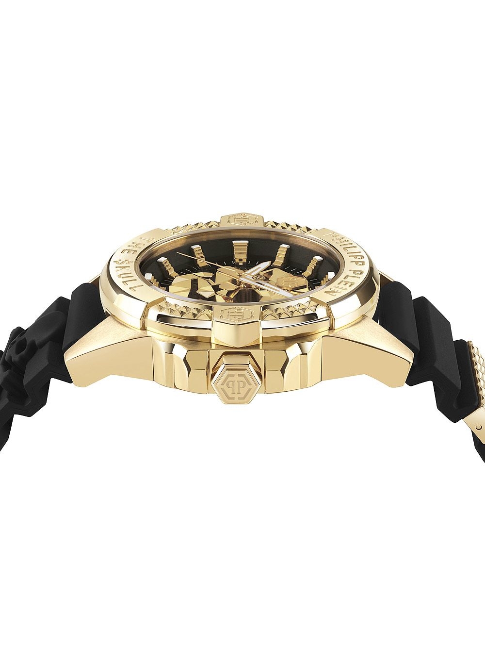 Philipp Plein Orologio Unisex PWAAA2123 The $kull Rainbow – Cassa 44 Mm In Acciaio IP Rainbow, Quadrante Nero, Cinturino In Silicone Nero, 5 ATM