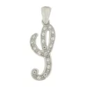 White Gold Initial Letter S Pendant GL100761