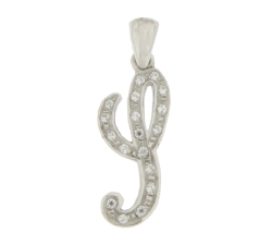 White Gold Initial Letter S Pendant GL100761