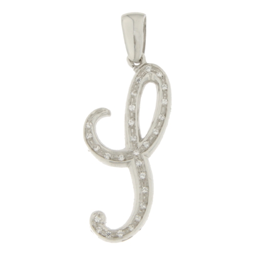 White Gold Initial Letter S Pendant GL100762