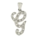 Initial Letter G Pendant in White Gold GL100763
