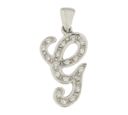 Initial Letter G Pendant in White Gold GL100763