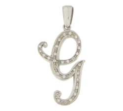 Initial Letter G Pendant White Gold GL100764