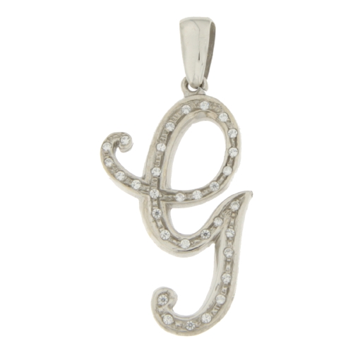 Initial Letter G Pendant White Gold GL100764