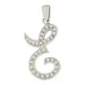 Initial Letter E Pendant White Gold GL100766