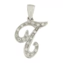 White Gold Initial Letter T Pendant GL100767