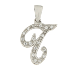 White Gold Initial Letter T Pendant GL100767