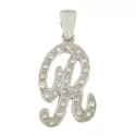 Initial Letter R Pendant in White Gold GL100768