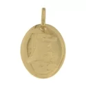 Yellow Gold Baptism Medal Pendant GL100771