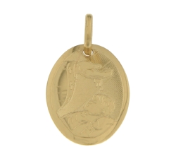 Yellow Gold Baptism Medal Pendant GL100771
