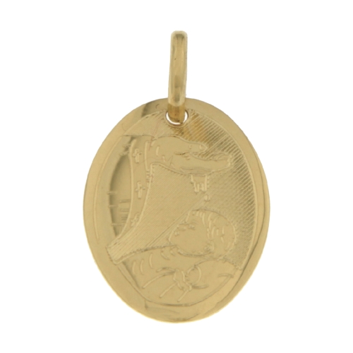 Yellow Gold Baptism Medal Pendant GL100771