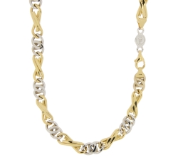Herren-Halskette aus Weiß- und Gelbgold GL100773