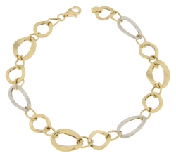 Weiß-Gelb-Gold Damenarmband GL100780