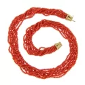 Collana Donna Corallo Rosso Oro Giallo GL100793