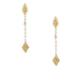 White Yellow Gold Women&#39;s Earrings GL100801